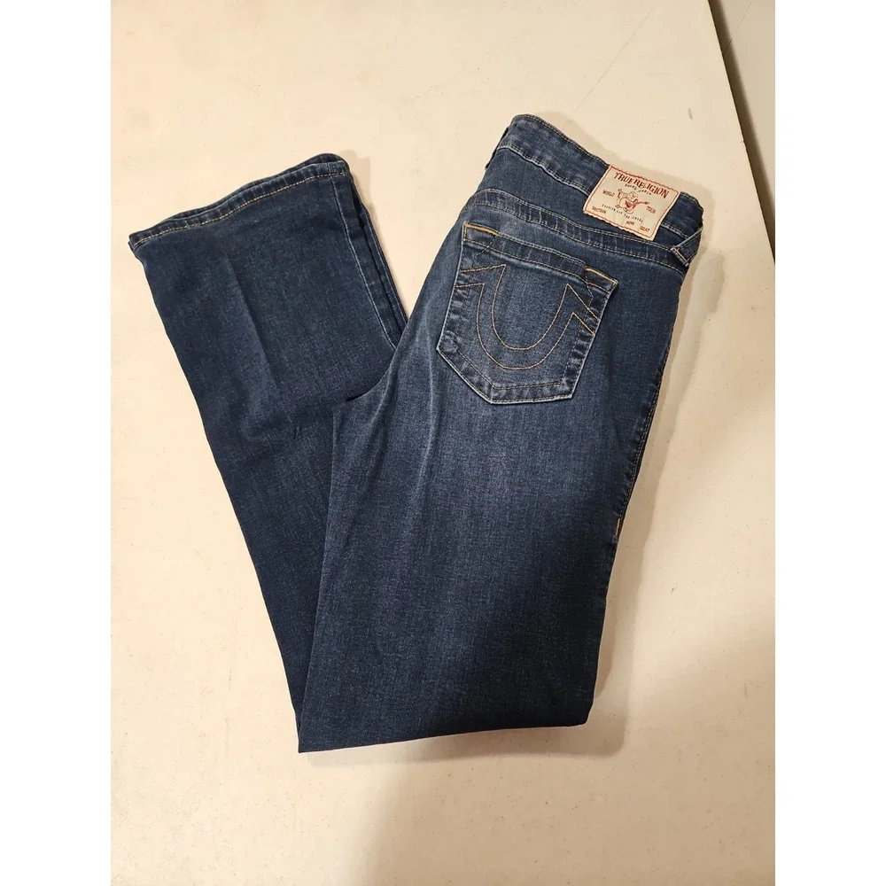 True Religion Jean Becca Mid Rise Bootcut Jeans Womens Size 32Wx30 Inseam (1865